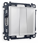 Выключатель трехклавишный без рамки Ambrella Volt Quant MA405010 цвет Серебро