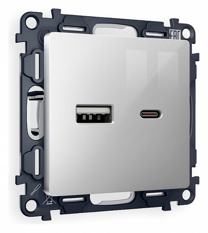 Розетка 2хUSB type A и C без рамки Ambrella Volt Quant MA411010 