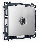 ТВ-розетка проходная без рамки Ambrella Volt Quant MA413030 цвет Серебро