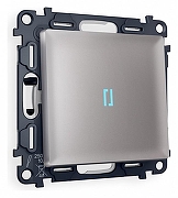 Выключатель проходной одноклавишный с подсветкой Ambrella Volt Quant MA502040 цвет Сталь