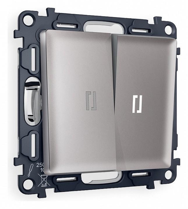 Выключатель проходной двухклавишный с подсветкой Ambrella Volt Quant MA504035 