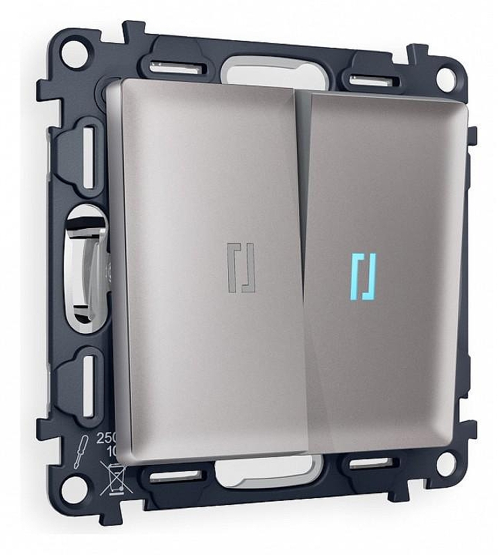 Выключатель проходной двухклавишный с подсветкой Ambrella Volt Quant MA504040 