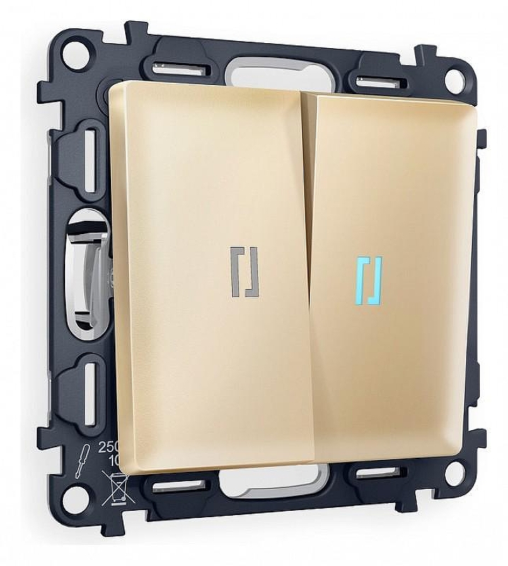 Выключатель проходной двухклавишный с подсветкой Ambrella Volt Quant MA604040 