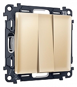 Выключатель трехклавишный без рамки Ambrella Volt Quant MA605010 цвет Бежевый