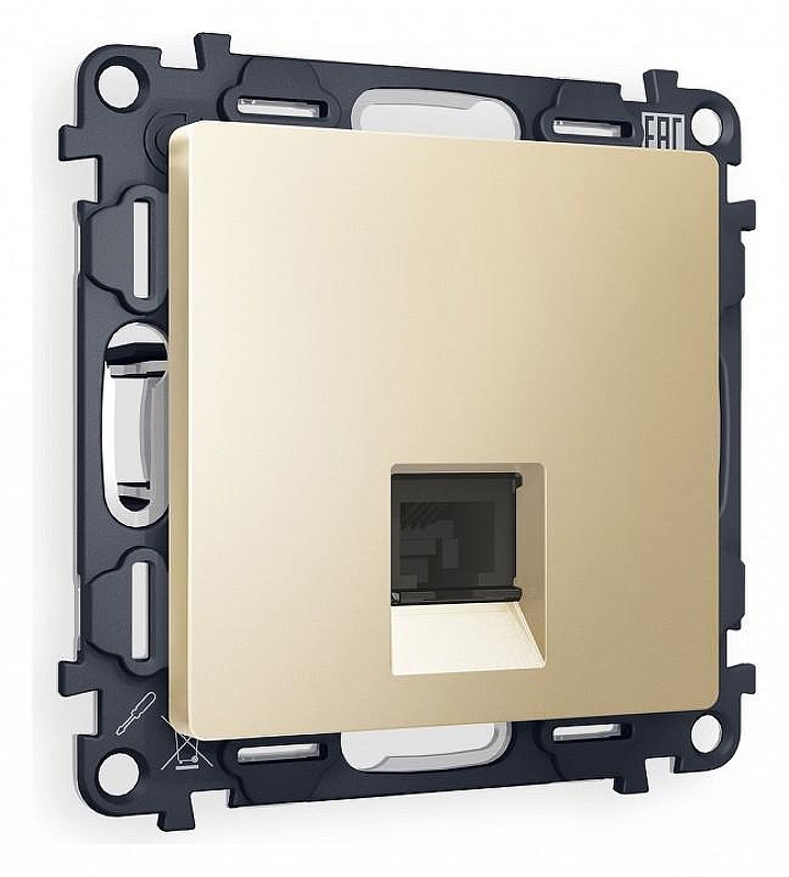 Розетка телефонная RJ-11 со шторкой, без рамки Ambrella Volt Quant MA612030 