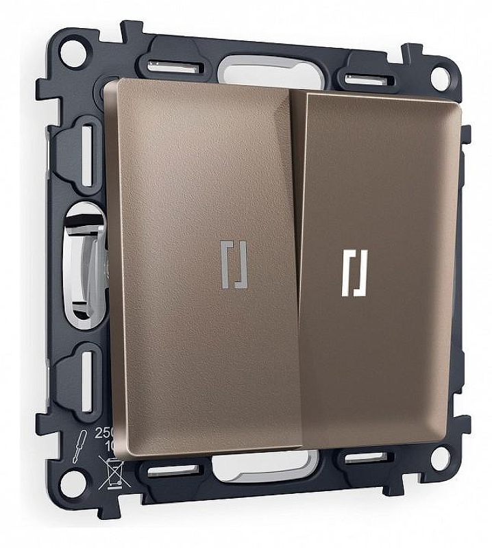 Выключатель двухклавишный с подсветкой без рамки Ambrella Volt Quant MA634015 