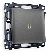 Выключатель одноклавишный с подсветкой без рамки Ambrella Volt Quant MA652010 цвет Антрацит