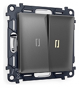 Выключатель проходной двухклавишный с подсветкой Ambrella Volt Quant MA654030 цвет Антрацит