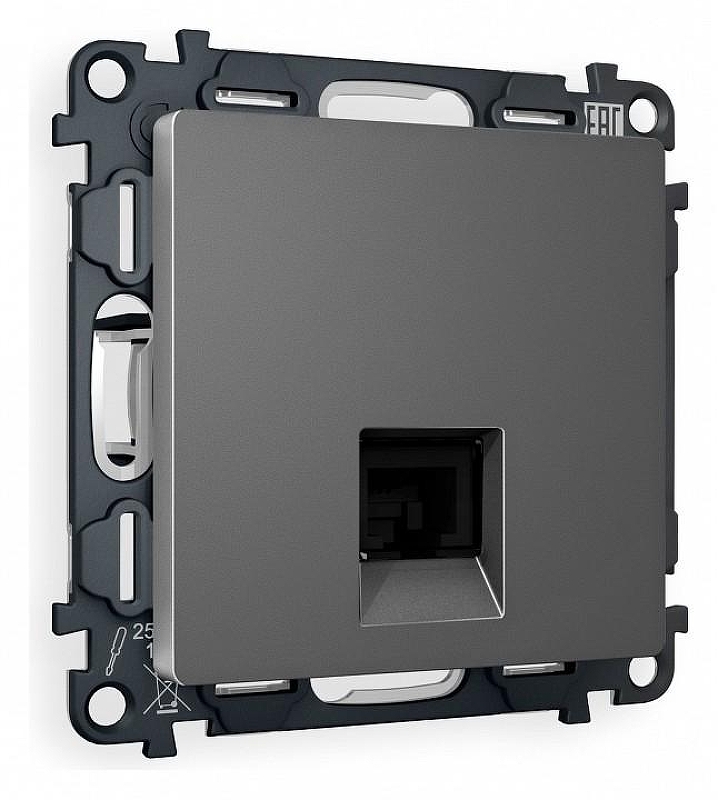 Розетка Ethernet RJ-45 и со шторками, без рамки Ambrella Volt Quant MA662010 