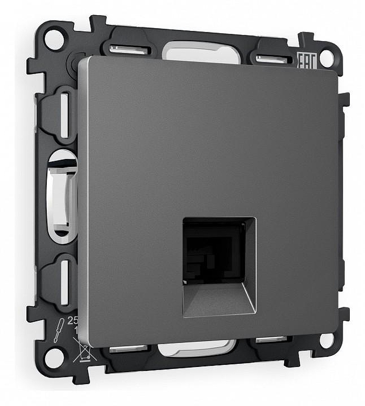 Розетка телефонная RJ-11 со шторкой, без рамки Ambrella Volt Quant MA662030 