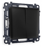 Выключатель проходной двухклавишный Ambrella Volt Quant MA803020 цвет Черный