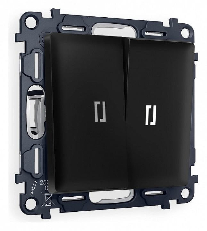 Выключатель двухклавишный с подсветкой без рамки Ambrella Volt Quant MA804015 