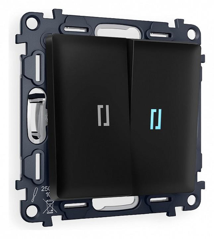 Выключатель двухклавишный с подсветкой без рамки Ambrella Volt Quant MA804020 