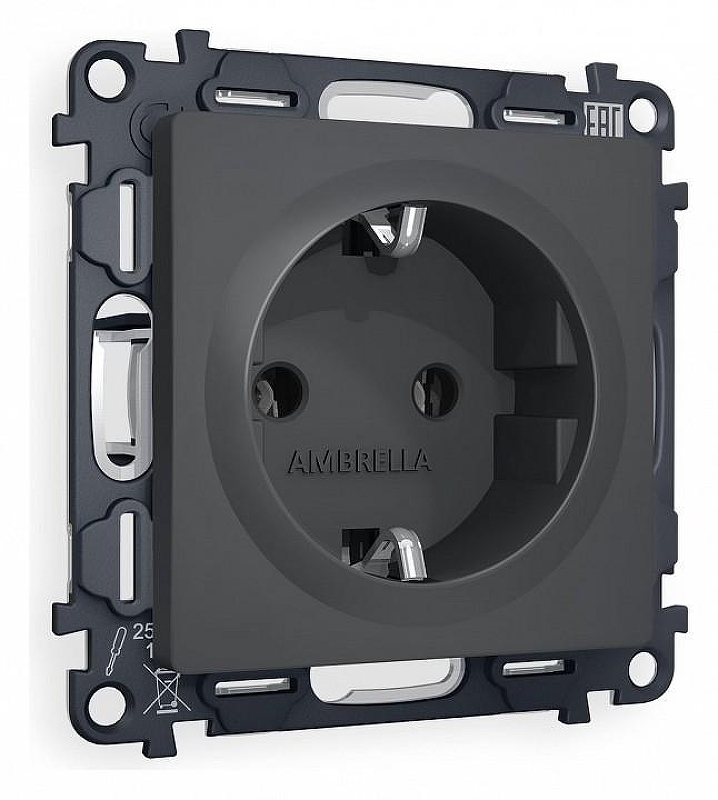 Розетка с заземлением, без рамки Ambrella Volt Quant MA906010 