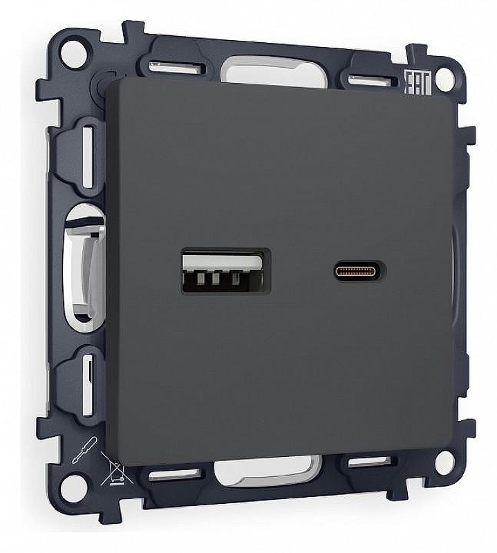 Розетка 2хUSB type A и C без рамки Ambrella Volt Quant MA911010 