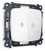 Выключатель проходной двухклавишный с подсветкой без рамки Ambrella Volt Quant MO124040 цвет Белый