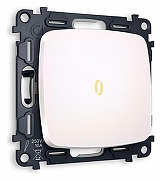 Выключатель проходной одноклавишный с подсветкой без рамки Ambrella Volt Quant MO202030 цвет Жемчужный, Белый