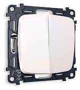 Выключатель проходной двухклавишный без рамки Ambrella Volt Quant MO203020 цвет Жемчужный, Белый