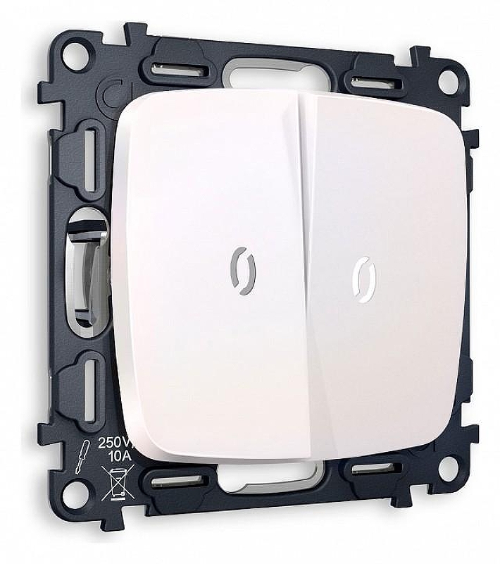 Выключатель двухклавишный с подсветкой без рамки Ambrella Volt Quant MO204015 