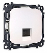 Розетка Ethernet RJ-45 и со шторками, без рамки Ambrella Volt Quant MO212010 цвет Жемчужный, Белый