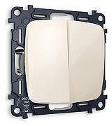 Выключатель проходной двухклавишный без рамки Ambrella Volt Quant MO303020 цвет Бежевый