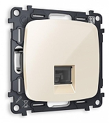 Розетка Ethernet RJ-45 и со шторками, без рамки Ambrella Volt Quant MO312010 цвет Бежевый