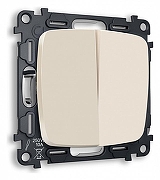 Выключатель двухклавишный без рамки Ambrella Volt Quant MO323010 цвет Бежевый