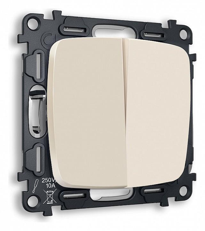 Выключатель проходной двухклавишный без рамки Ambrella Volt Quant MO323020 