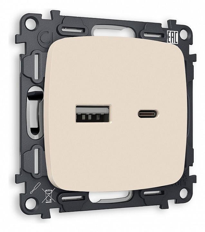 Розетка 2хUSB type A и C без рамки Ambrella Volt Quant MO331010 