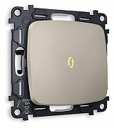 Выключатель одноклавишный с подсветкой без рамки Ambrella Volt Quant MO362010 цвет Бежевый, Серый