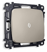 Выключатель одноклавишный с подсветкой без рамки Ambrella Volt Quant MO362015 цвет Бежевый, Серый