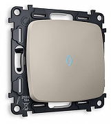 Выключатель одноклавишный с подсветкой без рамки Ambrella Volt Quant MO362020 цвет Бежевый, Серый