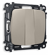 Выключатель трехклавишный без рамки Ambrella Volt Quant MO365010 цвет Бежевый, Серый