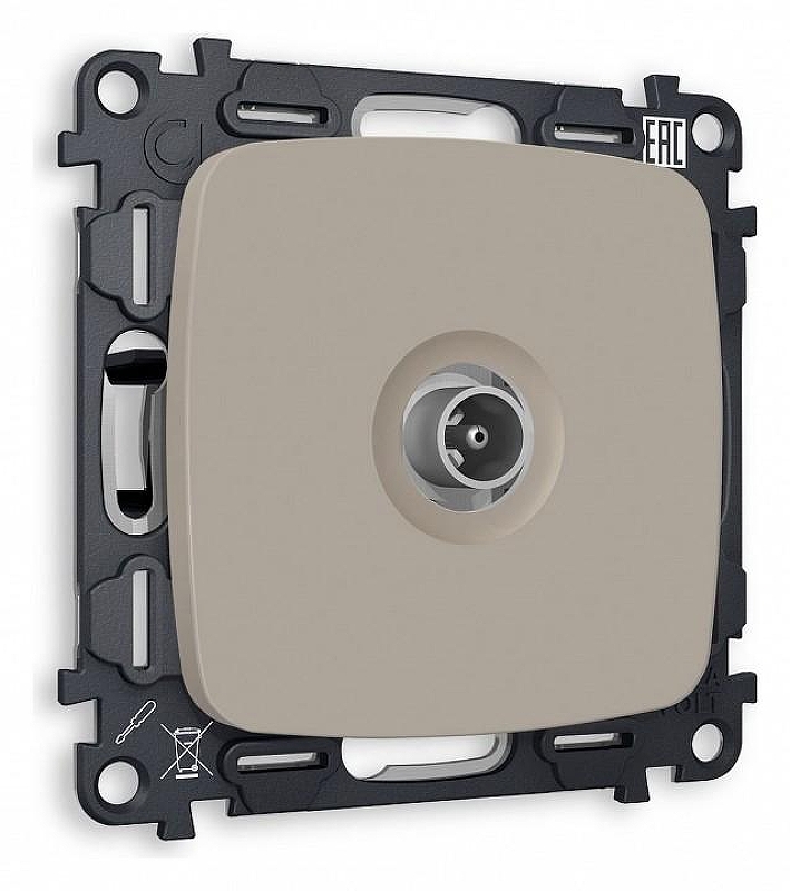 ТВ-розетка проходная без рамки Ambrella Volt Quant MO373030 цвет серо-бежевый