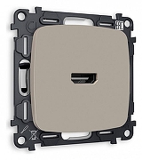 Розетка HDMI без рамки Ambrella Volt Quant MO374010 цвет Бежевый, Серый