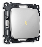 Выключатель проходной одноклавишный с подсветкой без рамки Ambrella Volt Quant MO402030 цвет Серебро