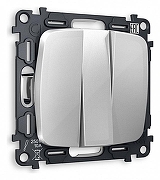 Выключатель трехклавишный без рамки Ambrella Volt Quant MO405010 цвет Серебро