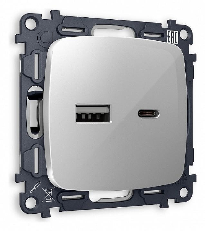 Розетка 2хUSB type A и C без рамки Ambrella Volt Quant MO411010 