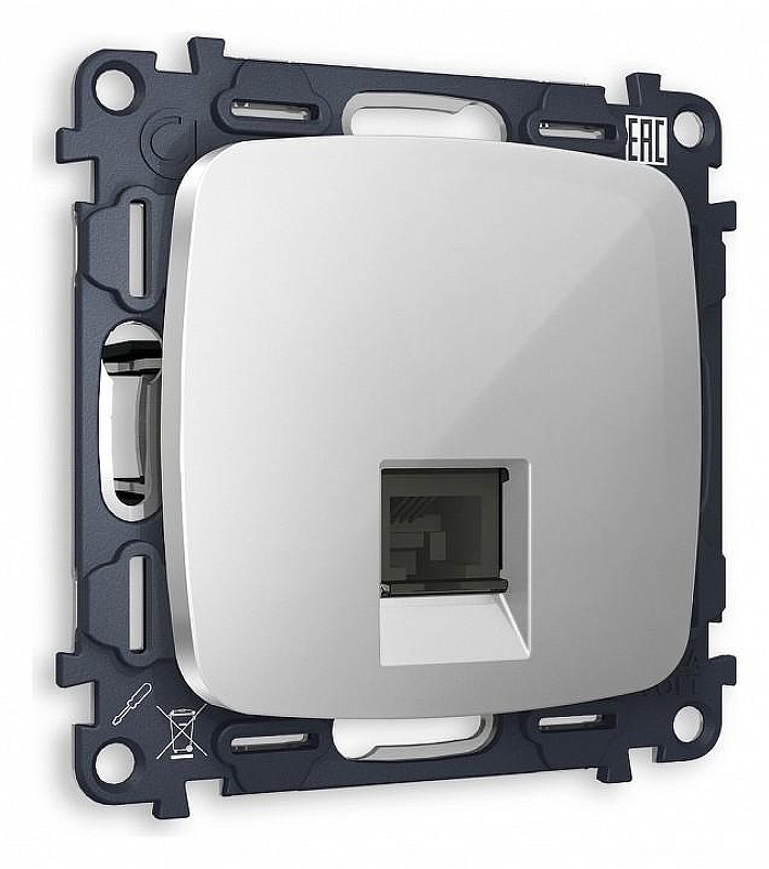 Розетка телефонная RJ-11 со шторкой, без рамки Ambrella Volt Quant MO412030 