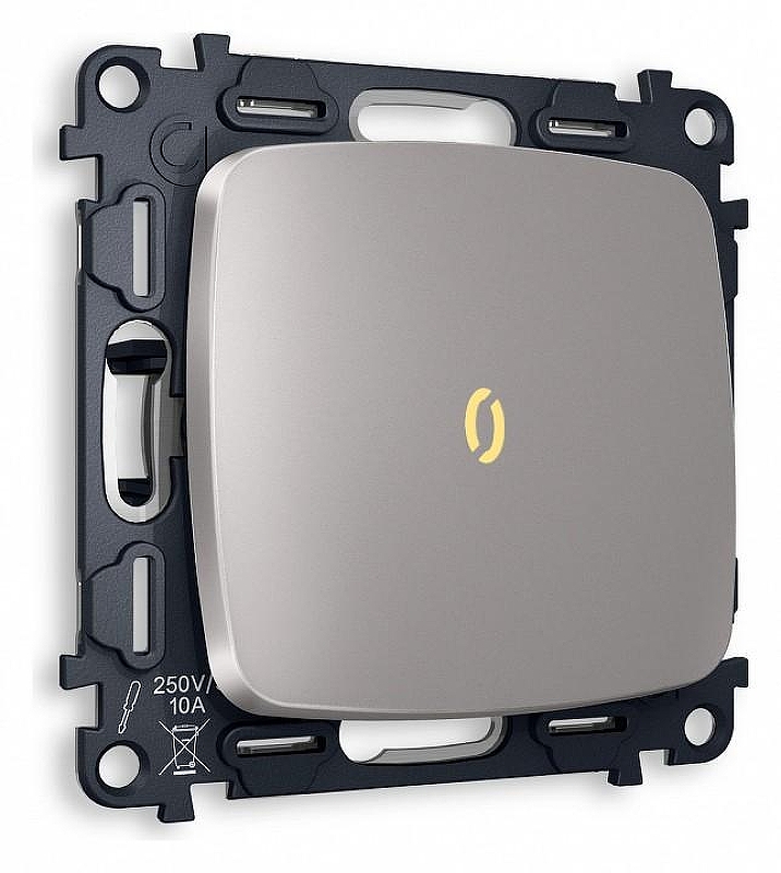 Выключатель одноклавишный с подсветкой без рамки Ambrella Volt Quant MO502010 