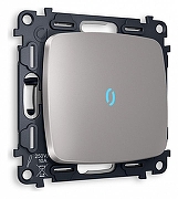 Выключатель одноклавишный с подсветкой без рамки Ambrella Volt Quant MO502020 цвет Сталь