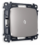 Выключатель проходной одноклавишный с подсветкой без рамки Ambrella Volt Quant MO502035 цвет Сталь