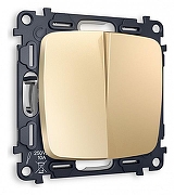 Выключатель двухклавишный без рамки Ambrella Volt Quant MO603010 цвет Бежевый