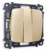 Выключатель трехклавишный без рамки Ambrella Volt Quant MO605010 цвет Бежевый