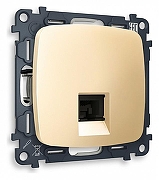 Розетка Ethernet RJ-45 и со шторками, без рамки Ambrella Volt Quant MO612010 цвет Бежевый