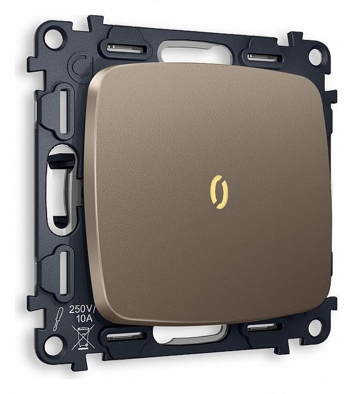 Выключатель проходной одноклавишный с подсветкой без рамки Ambrella Volt Quant MO632030 