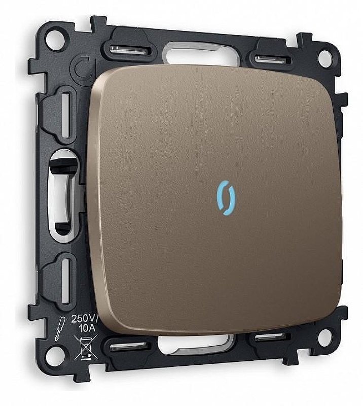 Выключатель проходной одноклавишный с подсветкой без рамки Ambrella Volt Quant MO632040 