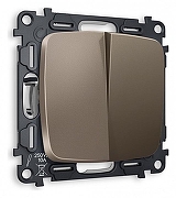 Выключатель двухклавишный без рамки Ambrella Volt Quant MO633010 цвет Бронза