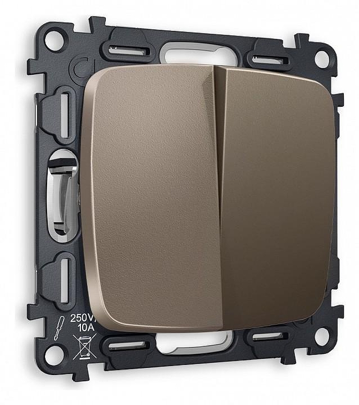 Выключатель проходной двухклавишный без рамки Ambrella Volt Quant MO633020 