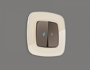 Выключатель двухклавишный с подсветкой без рамки Ambrella Volt Quant MO634020 цвет Бронза-1